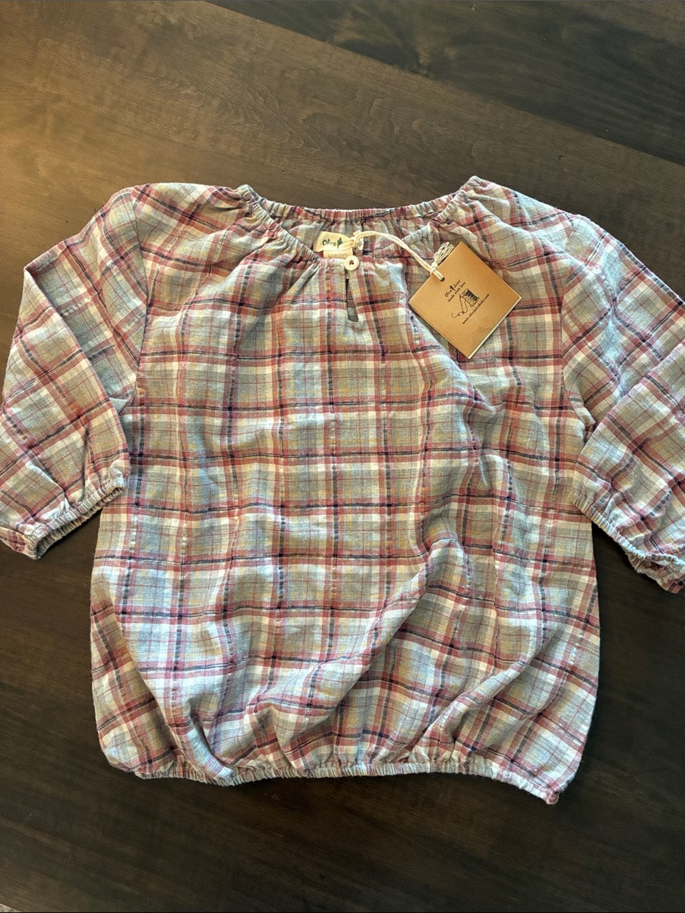 Olive Juice plaid shirt, size 10-12